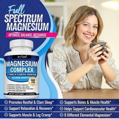 3Pack Nutrition Magnesium Complex 1000mg Supports 8 Elemental Magnesium