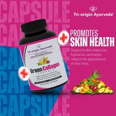 3 Pack T.ri-Origin Ayurveda Green Collagen Capsules 60ct