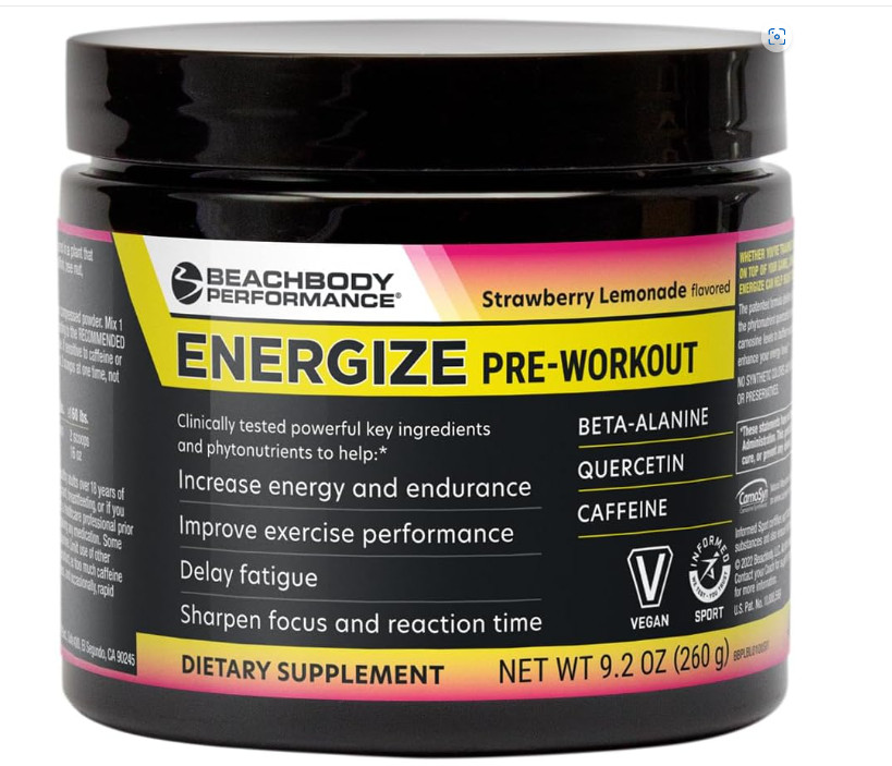BODi Energize Pre Workout Strawberry Lemonade 40 Servings Energy Focus Supplemen